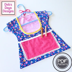Vintage Style Clothespin Dress PDF SEWING PATTERN, Digital Download, How to Make a Fabric Peg Holder, Retro Clothesline Laundry Bag Tutorial
