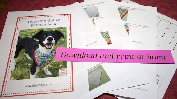 Dog Bandana PDF SEWING PATTERN Digital Download, How to Make an