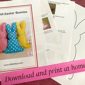 Cloth Easter Bunnies PDF SEWING PATTERN, Digital Download, How to Make ...