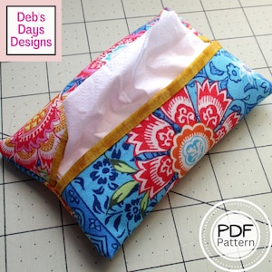 Pocket Tissue Holder PDF SEWING PATTERN, Digital Download, How to Make a Decorative Cotton Fabric Case, Easy Travel Pouch Tutorial