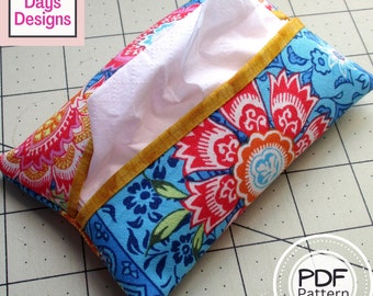 Pocket Tissue Holder PDF SEWING PATTERN, Digital Download, How to Make a Decorative Cotton Fabric Case, Easy Travel Pouch Tutorial