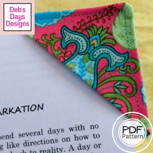 Corner Bookmark PDF SEWING PATTERN, Digital Download, How to Make a Handmade Fabric Bookmark for Readers, Quick and Easy Craft Tutorial