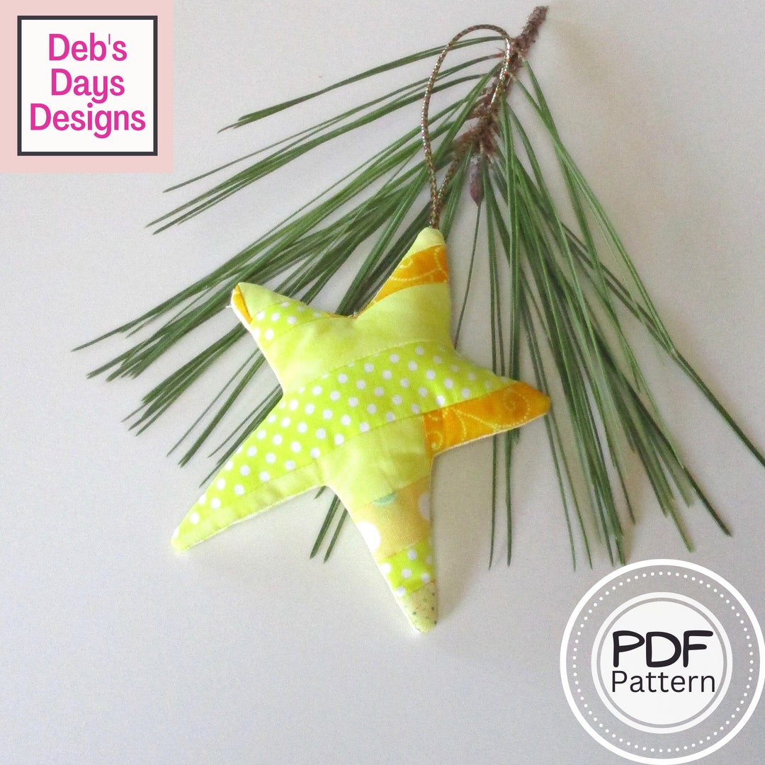 Quilted Star Ornaments PDF SEWING PATTERN, Digital Download, How to Sew