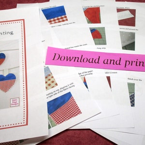 Americana Garland PDF SEWING PATTERN, Digital Download, How to Make Stars and Hearts Fabric Bunting Banner, Hanging 4th of July Decor image 2