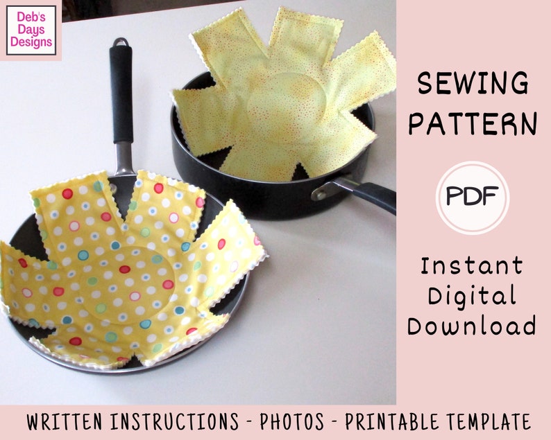 Pan Protectors PDF SEWING PATTERN, Digital Download, How to Sew Fabric Pan and Pot Protectors, Decorative Padding Between Dishes image 4