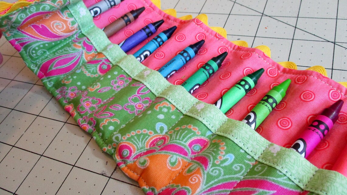Crayon Roll Up Holder PDF Sewing PATTERN Instant Digital Etsy