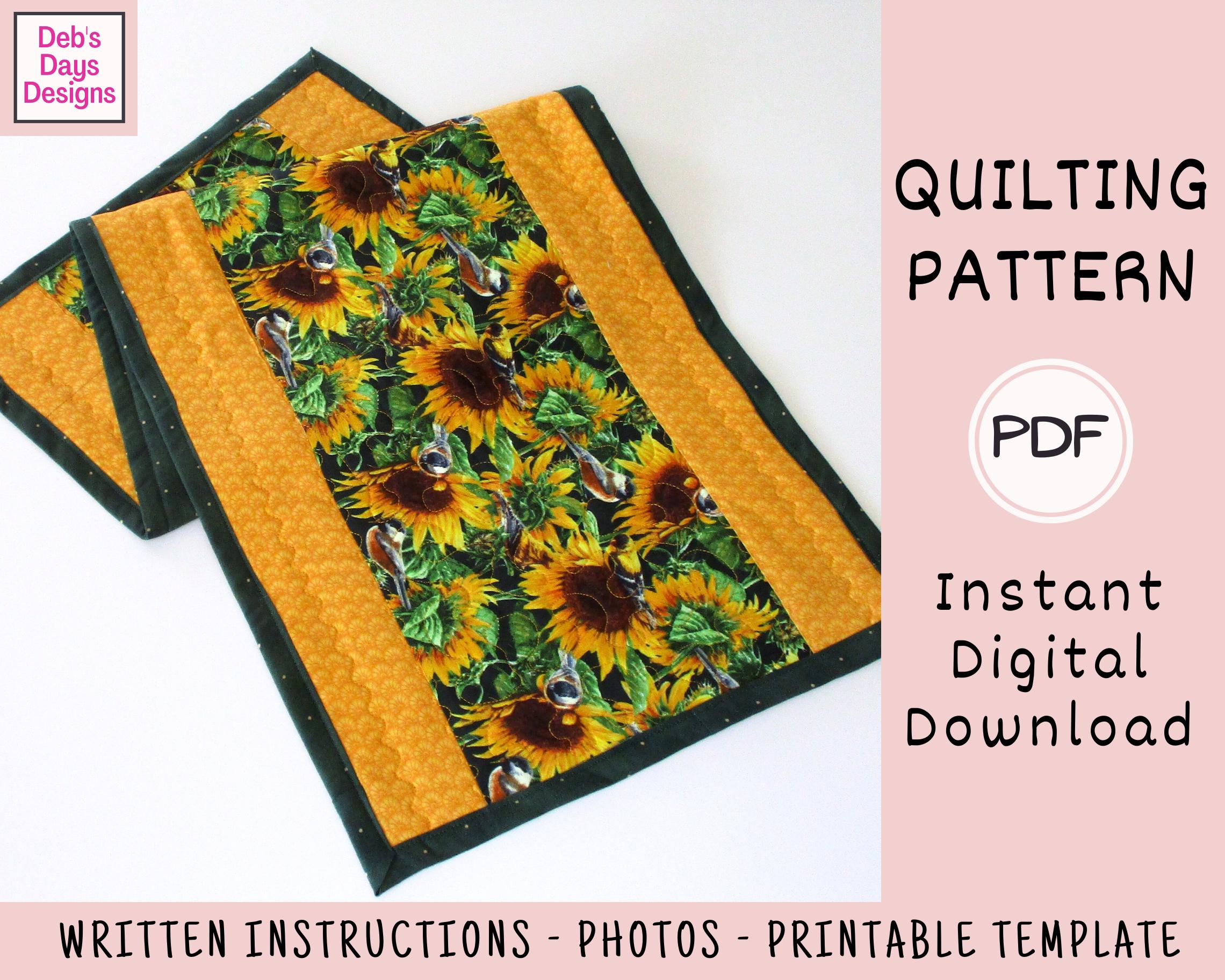 Simple Quilt Runner Pattern Easy Quilted Table Runner PDF QUILTING PATTERN, Digital Download, How ...