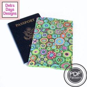 Passport Holder PDF SEWING PATTERN, Digital Download, How to Make a Fabric Passport Cover, Travel Organizer Cloth Case, Easy Tutorial image 1