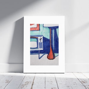 Opere d'arte originali Vintage Retro Immagine Wall Art Colori vivaci Disegno fatto a mano