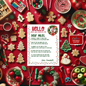 Carta de bienvenida personalizable de un elfo: descarga instantánea en formato PDF con plantilla editable de Canva