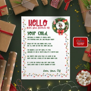 Carta de bienvenida personalizable de un elfo: descarga instantánea en formato PDF con plantilla editable de Canva