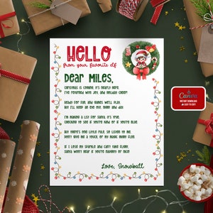 Carta de bienvenida personalizable de un elfo: descarga instantánea en formato PDF con plantilla editable de Canva