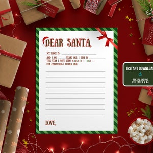 Carta a Papá Noel: lista de deseos navideños para niños para imprimir