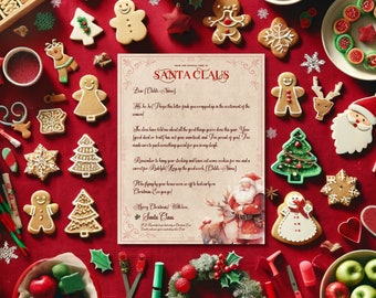 Official North Pole Santa Claus Letter - Editable and Personalized From The Desk of Santa -Instant Download Printable Template
