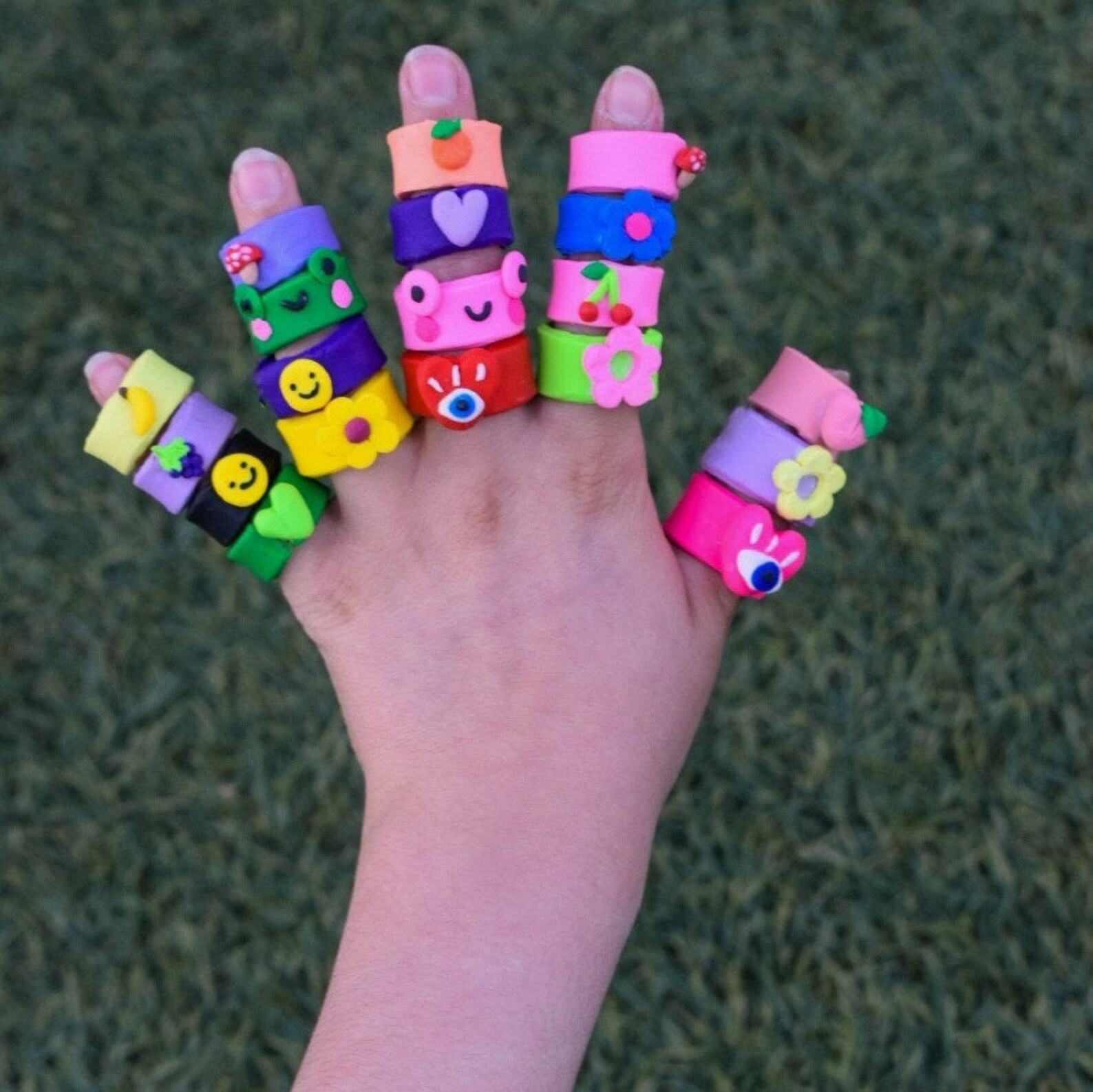 Aesthetic polymer clay rings Etsy