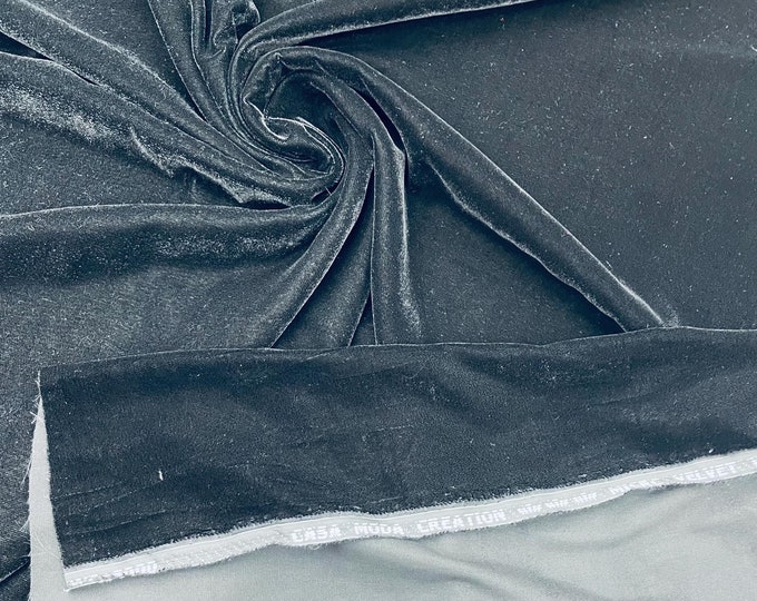 Black Micro Velvet by the yard, Micro Velvet Fabric 54'' Wide, Velvet Fabric, Sewing, Apparel, Costume, Craft {Choose quantity}