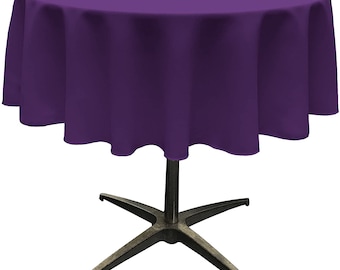 Purple Polyester Round Tablecloth: Wrinkle Resistant Banquet Cloth