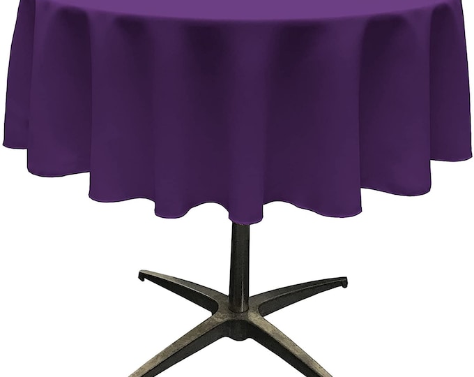 Mia's Fabrics Inc, Purple Tablecloth Polyester Poplin Tablecloth Inch Round Banquet Cloth, Wrinkle Resist Quality (Pick a Size)
