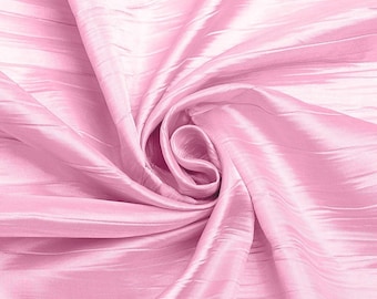 Pink Crushed Taffeta Fabric - 54 Inch Wide - Sold by The Yard