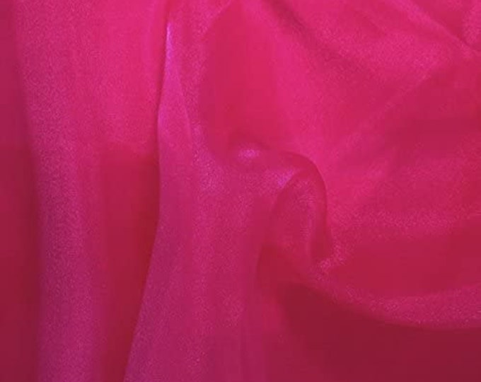 FHUSIA Sparkle Crystal Sheer Organza Fabric Shiny for Fashion, Crafts, Decorations 60" by the Yard (Pick a Size)