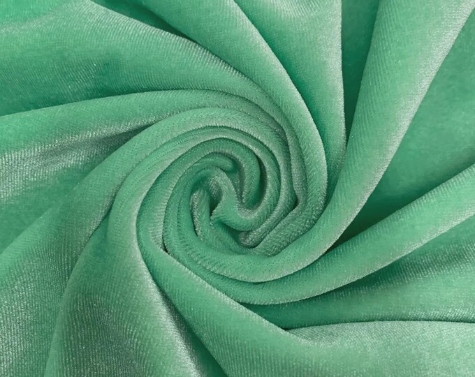 Mint Green Stretch Velvet Fabric: 60" Wide, Apparel, Costume Mia Fabrics