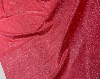 Coral Glitter Fabric: Shimmer Stretch Spandex, 4-Way Stretch