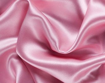 Pink Stretch Imitation Silk Satin Charmeuse - 2 Way Slight Stretch- 58/60" - (Choose The Quantity)
