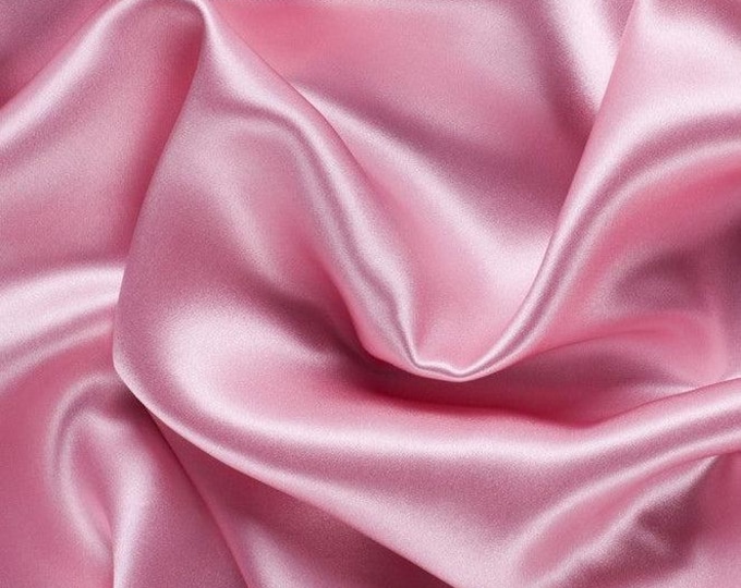 Pink Stretch Imitation Silk Satin Charmeuse - 2 Way Slight Stretch- 58/60" - (Choose The Quantity)