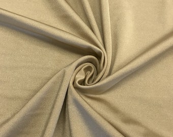 Champagne Shiny Nylon Spandex Fabric: 4-Way Stretch Milliskin, 58" Wide - By The Yard