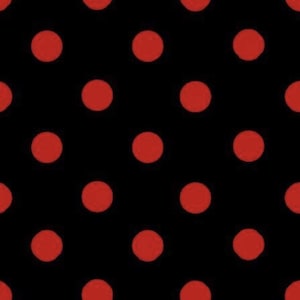Mia's Fabrics Inc, Black/Red Small Polka Dot Poly Cotton Fabric by The Yard, 58”/60” (Pick a Size)