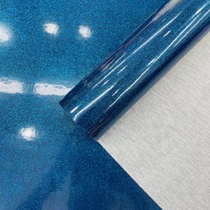 Königsblauer Glitzer-Polsterungs-Vinylstoff - 139 cm breit