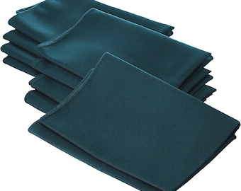Dark Teal Polyester Poly Poplin Napkin 18 by 18-Inch, Napkins Ideal for Parties, Weddings and Dinners