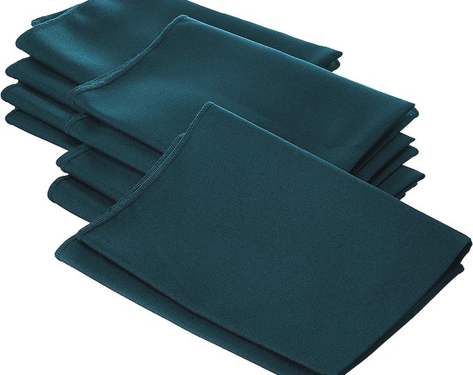 Dark Teal Polyester Poly Poplin Napkin 18 by 18-Inch, Napkins Ideal for Parties, Weddings and Dinners