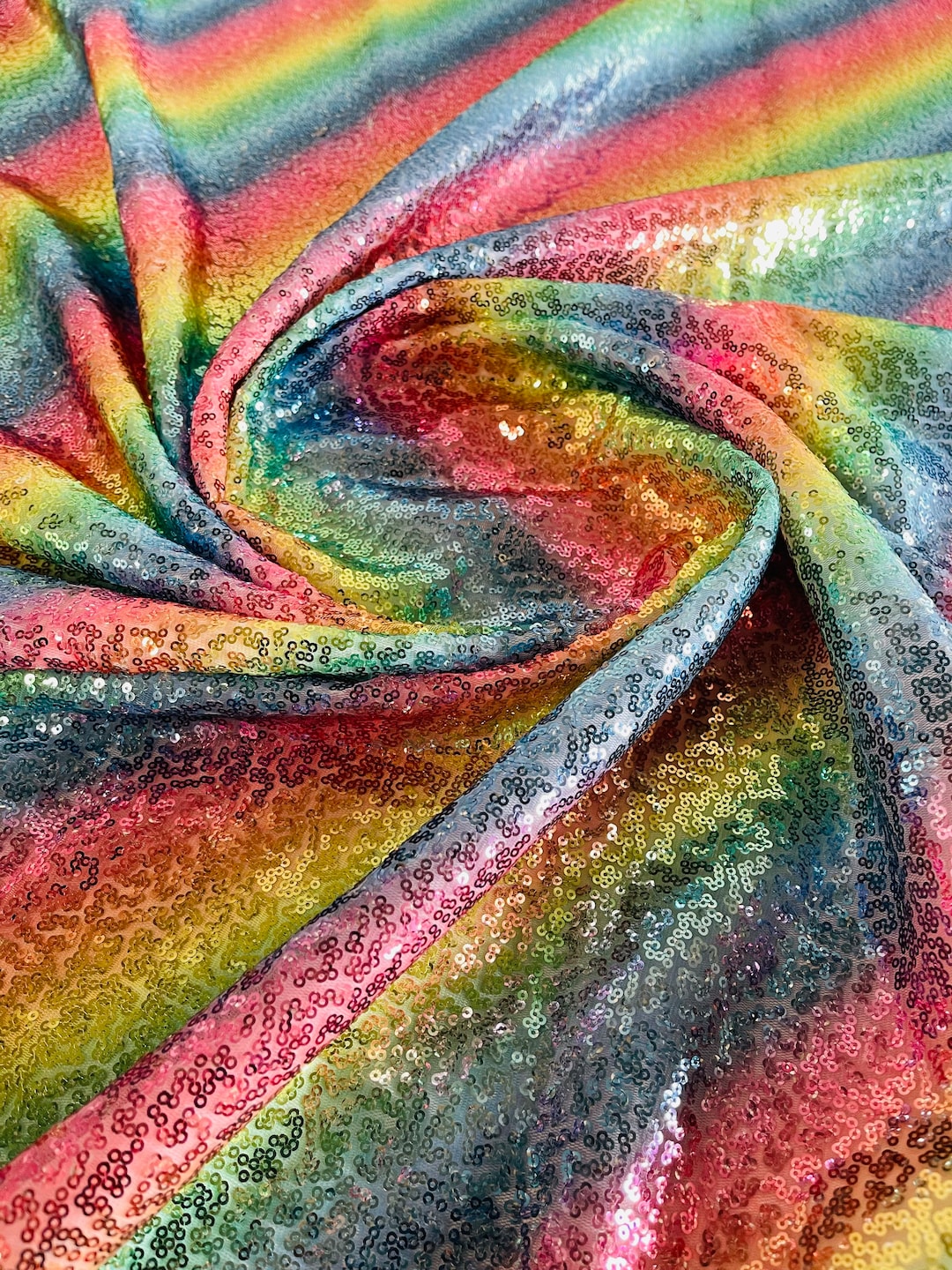 Wende Pailletten Paillettenstoff Regenbogen 133cm X 92cm