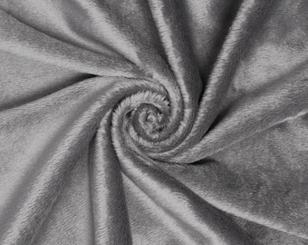 Charcoal Gray Minky Fabric: Ultra Soft 60" Wide, 3mm Pile