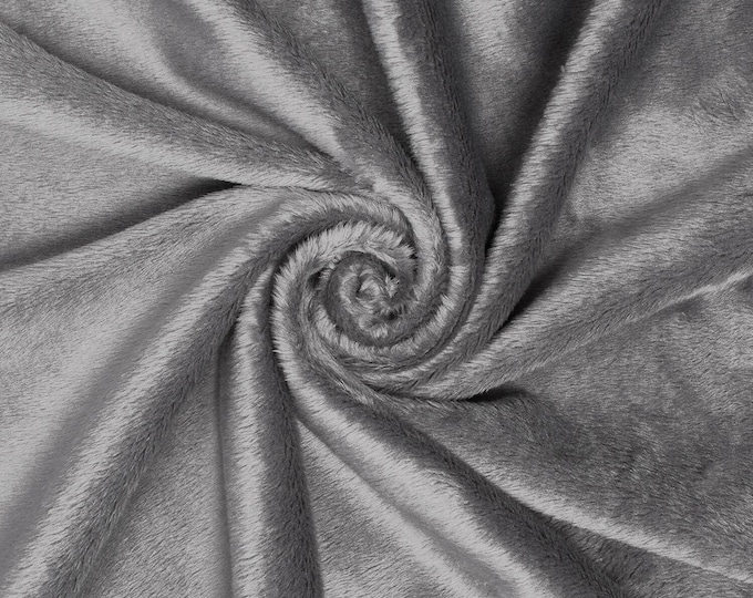 Charcoal Gray Minky Fabric: Ultra Soft 60" Wide, 3mm Pile