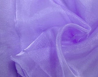 LILAC Sparkle Crystal Sheer Organza Fabric Shiny for Fashion, Crafts, Decorations 60" by the Yard (Pick a Size)