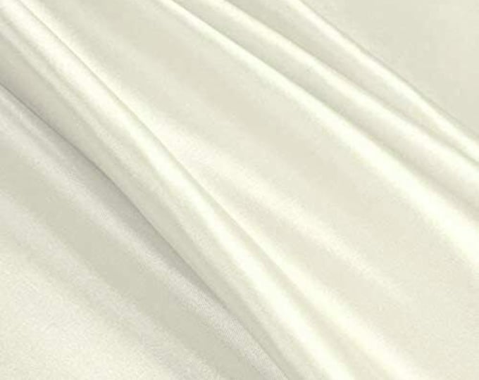 Of White Stretch Imitation Silk Satin Charmeuse - 2 Way Slight Stretch- 58/60" - (Choose The Quantity)