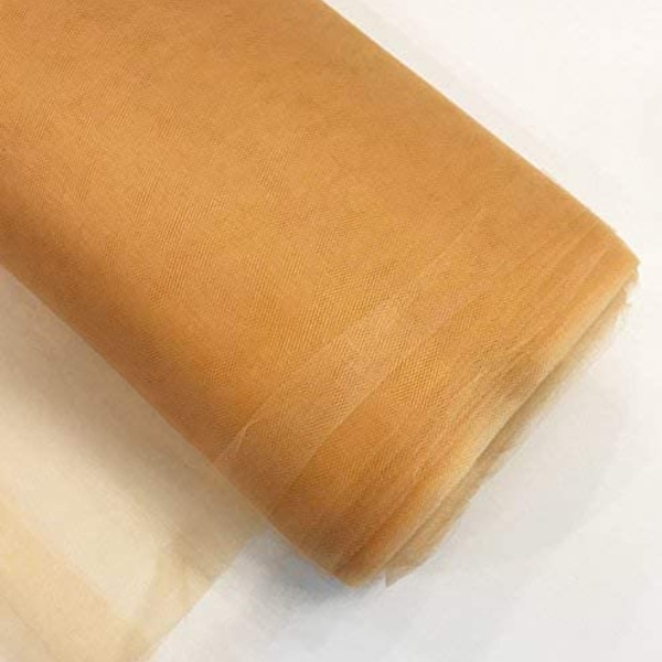 Mia Fabrics Gold 54"Inches Wide by 40 Yards Long (120 ft) Fabric Tulle Bolt for Wedding and Decoration, Bridal Wedding Tulle