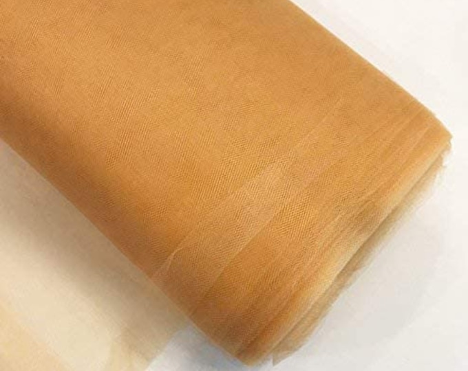 Mia Fabrics Gold 54"Inches Wide by 40 Yards Long (120 ft) Fabric Tulle Bolt for Wedding and Decoration, Bridal Wedding Tulle
