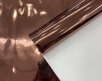 Brown Chrome Mirror Reflective Vinyl Fabric: 54" Wide Upholstery
