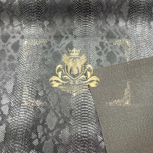 Black Faux Viper Snake Skin Vinyl-Kunstleder-3D Scales-sold Vinyl Für Polster-Bulk-Stock (Pick a Size)