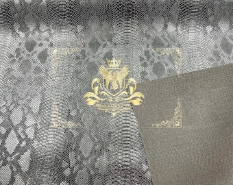 Black Faux Viper Snake Skin Vinyl: 3D Scales Upholstery Fabric