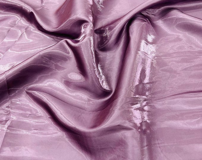 Dark Lilac Liquid Crystal silk satin By Yard, Liquid Bridal Satin, Water Shine Ultra Glossy Shimmer Bridal Satin, Crystal Reflective Satin