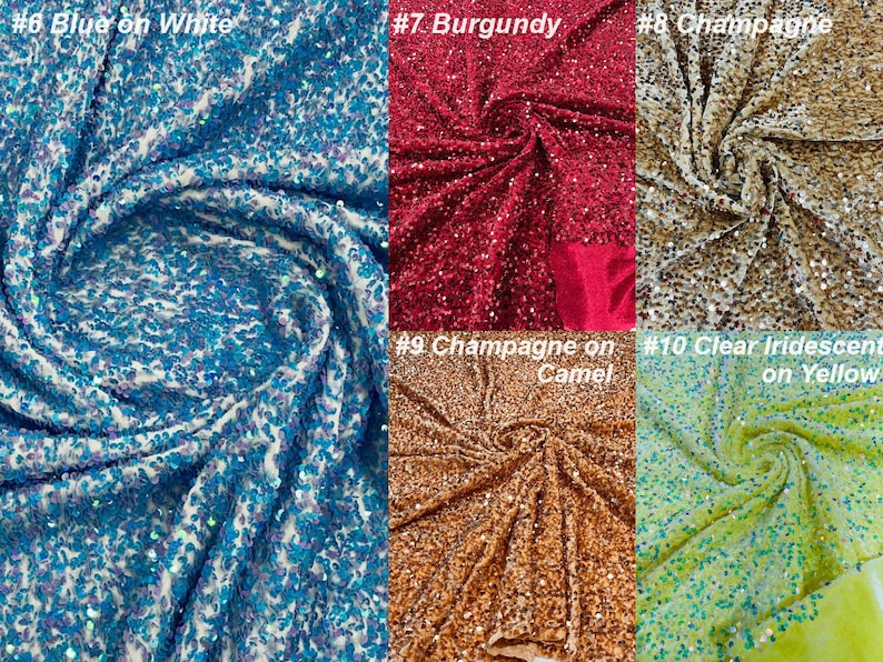 Sequin Types Stretch Velvet Sequin Fabric: 2-way Stretch, 58/60