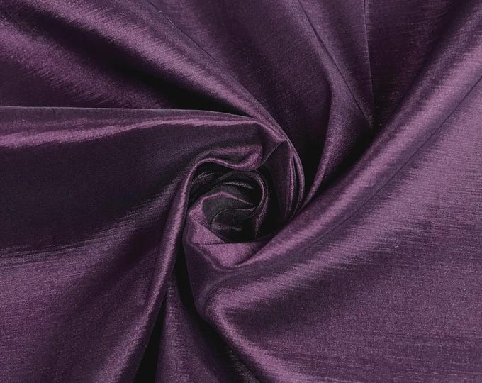Plum Taffeta Stretch Fabric 2-Way Stretch, Spandex Polyester 58" Wide Sold by The Yard
