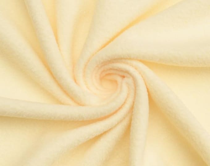 Butter Yellow Soft Anti-Pill Polar Fleece Fabric: 60" Wide, Sold by The Yard