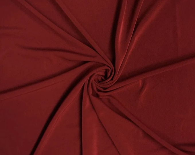 Mia's Fabrics Inc, 58/59" ITY Fabric - Burgundy - 2 Way Stretch Spandex Polyester Knit Jersey Fabric Sold By The Yard