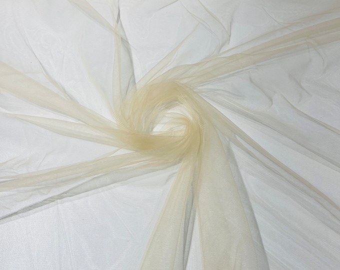 illusion Mesh Fabric | Champagne | 60" Wide, Sold By The Yard