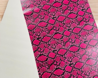 Hot Pink Snake Skin Embossed Vinyl: Python Faux Leather Upholstery Fabric